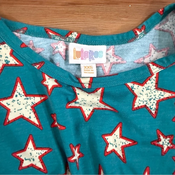 LuLaRoe Carly 4th of July Starry Teal Dress - Picture 2 of 2